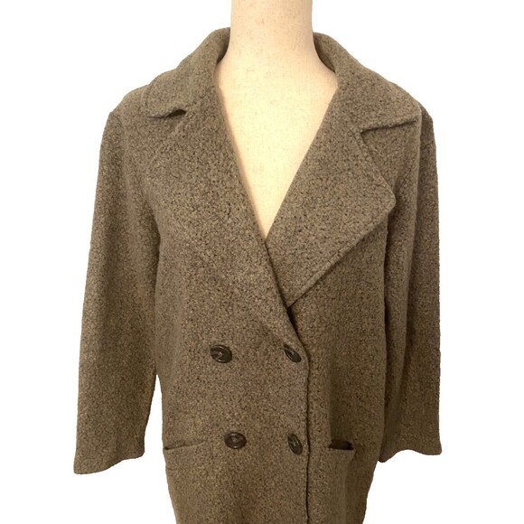 HALOGEN Wool Blend Sweater Jacket Women’s Small Double Breasted Grey Lightweight - Picture 4 of 9